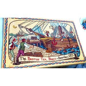 Vintage Milton Bradley Boston Tea Party 500pc Puzzle Box Art Wall Decor READ